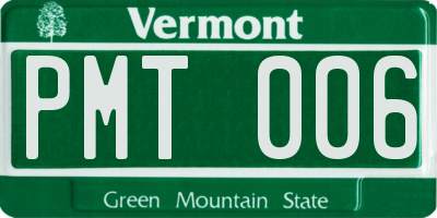 VT license plate PMT006