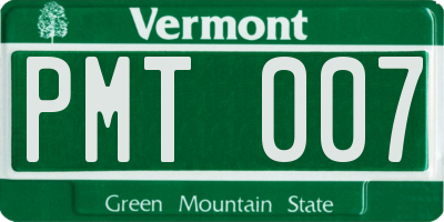 VT license plate PMT007