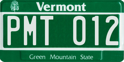 VT license plate PMT012