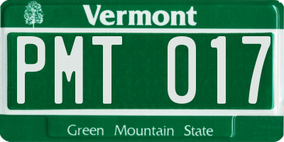 VT license plate PMT017