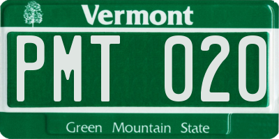 VT license plate PMT020
