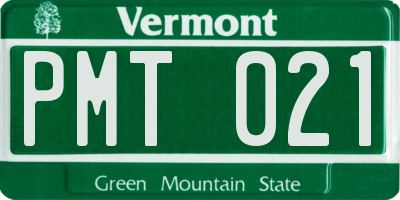 VT license plate PMT021