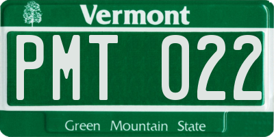 VT license plate PMT022