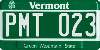 VT license plate PMT023