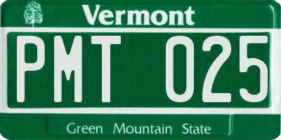 VT license plate PMT025