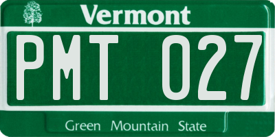 VT license plate PMT027