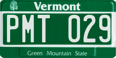 VT license plate PMT029