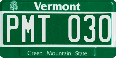 VT license plate PMT030