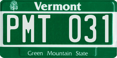 VT license plate PMT031
