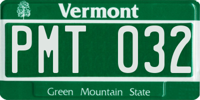 VT license plate PMT032