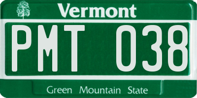 VT license plate PMT038