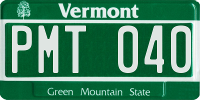 VT license plate PMT040