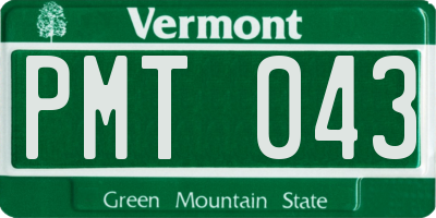 VT license plate PMT043