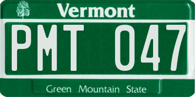 VT license plate PMT047
