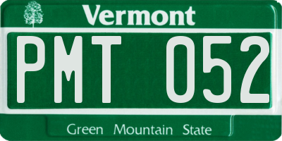 VT license plate PMT052