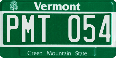 VT license plate PMT054