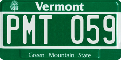 VT license plate PMT059