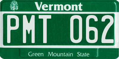 VT license plate PMT062