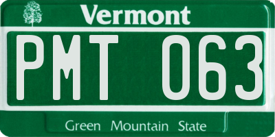 VT license plate PMT063