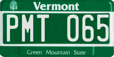 VT license plate PMT065