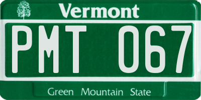VT license plate PMT067
