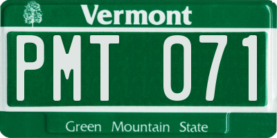 VT license plate PMT071