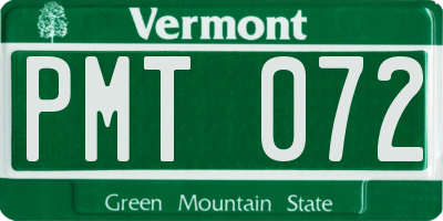 VT license plate PMT072