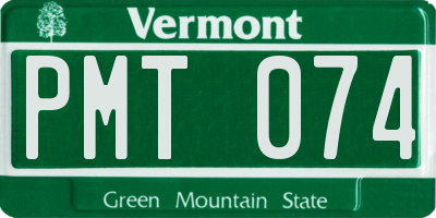 VT license plate PMT074