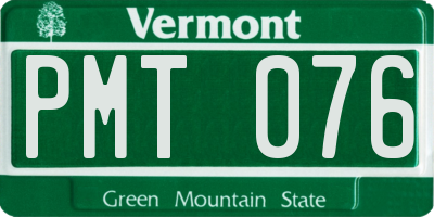 VT license plate PMT076