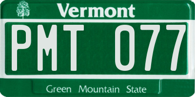 VT license plate PMT077
