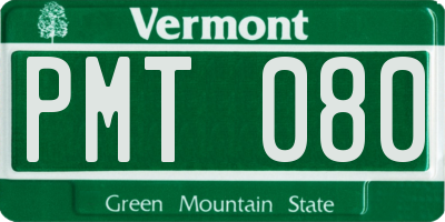 VT license plate PMT080