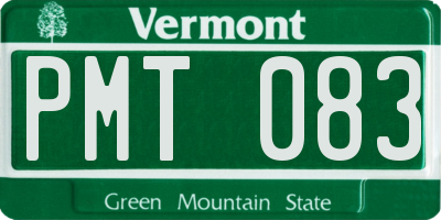 VT license plate PMT083