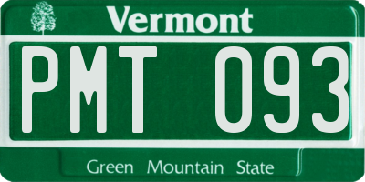 VT license plate PMT093