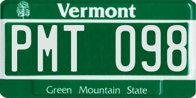 VT license plate PMT098