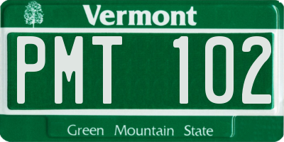 VT license plate PMT102