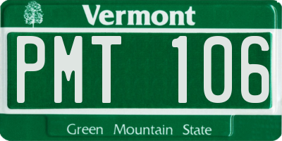 VT license plate PMT106