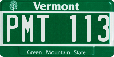 VT license plate PMT113