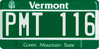 VT license plate PMT116