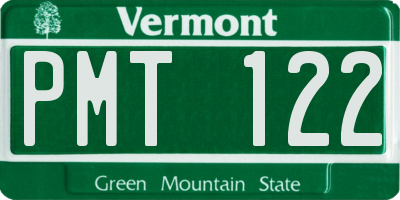 VT license plate PMT122