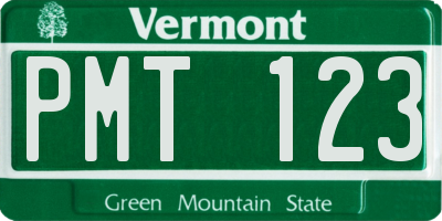 VT license plate PMT123