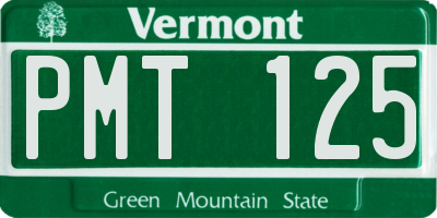 VT license plate PMT125