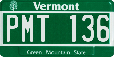 VT license plate PMT136