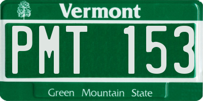 VT license plate PMT153