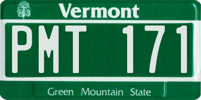 VT license plate PMT171