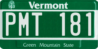 VT license plate PMT181