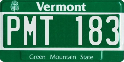 VT license plate PMT183