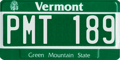 VT license plate PMT189