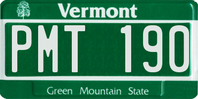 VT license plate PMT190