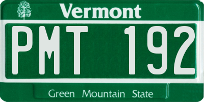 VT license plate PMT192
