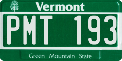 VT license plate PMT193